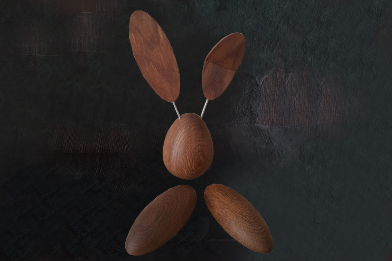 SchlappOhr Hase Ei Eiche geräuchert von Horatzschek Kunsthandwerk Annaberg