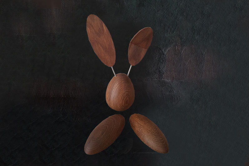 SchlappOhr Hase Ei Eiche geräuchert von Horatzschek Kunsthandwerk Annaberg