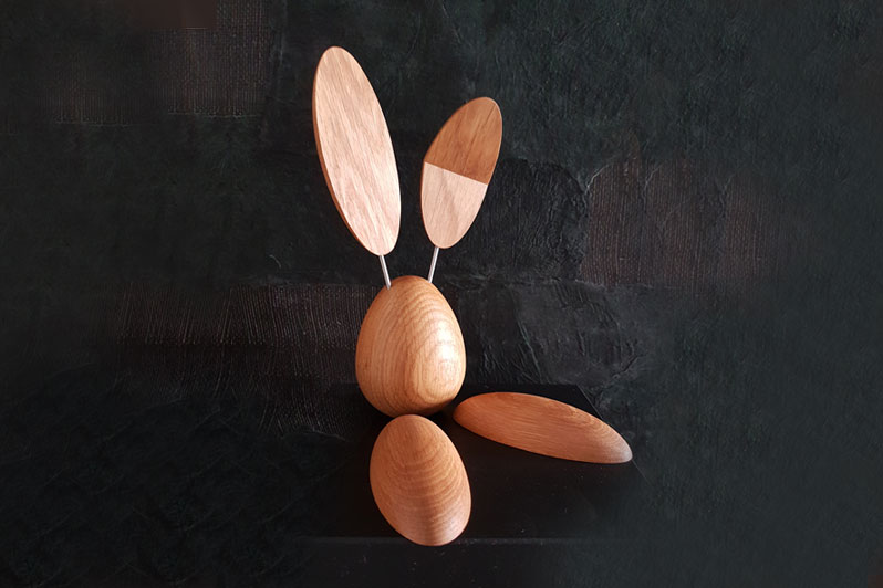 SchlappOhr Hase Ei Eiche von Horatzschek Kunsthandwerk Annaberg